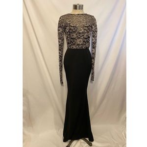 Windsor Black and Gold evening long medium dress